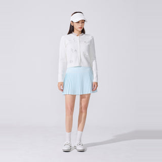 Crochet Flare Pleated Skirt (Mint)