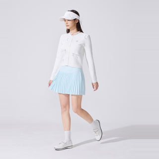 Crochet Flare Pleated Skirt (Mint)