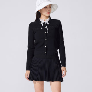 Lace Scallop Cardigan (Black)