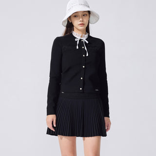 Lace Scallop Cardigan (Black)