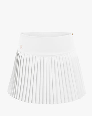 Fair Liar Signature Flared Pleated Skirt (White)