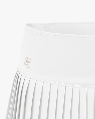 Fair Liar Signature Flared Pleated Skirt (White)