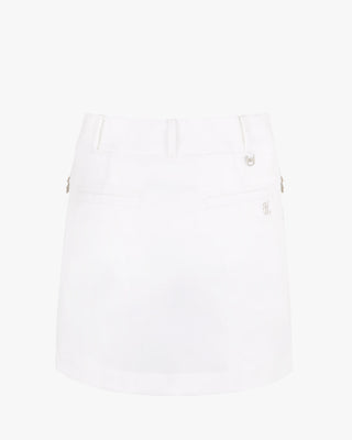 Pearl Lace Pocket High Waist Skirt (White)
